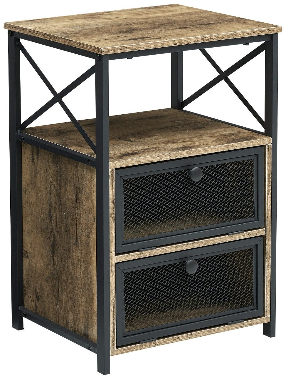 Modern Nightstand/End Side Table with Storage Space & Flip Drawer