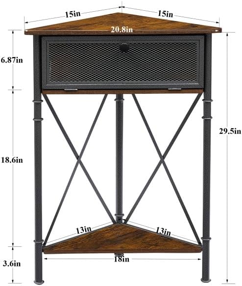 VECELO Corner Table/Cabinet/Organizer with Flip Door