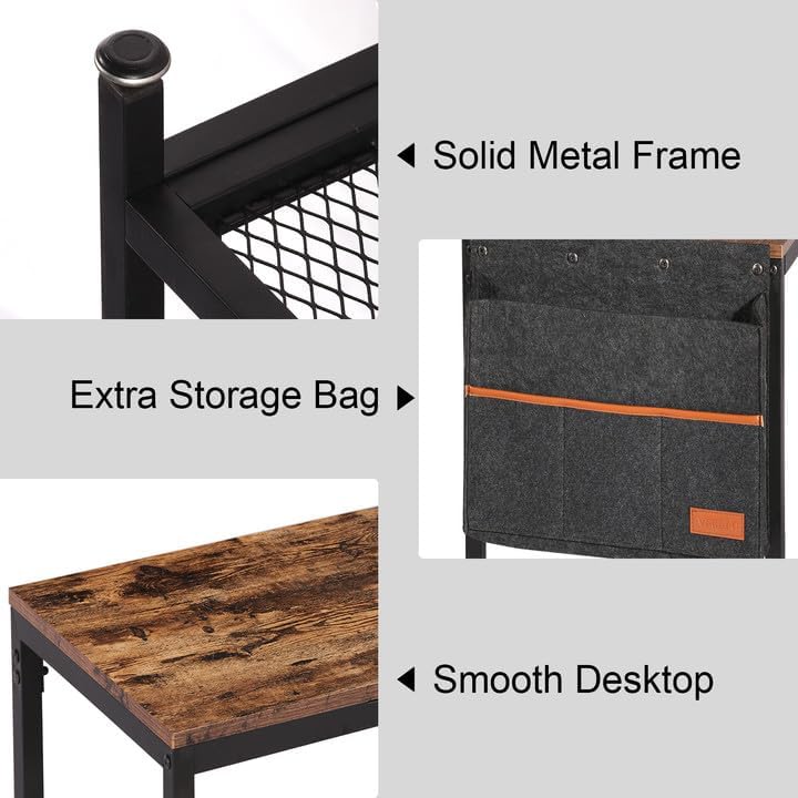 VECELO Computer Desk 47" L Shaped Heavy Duty Home Office Table - VECELO