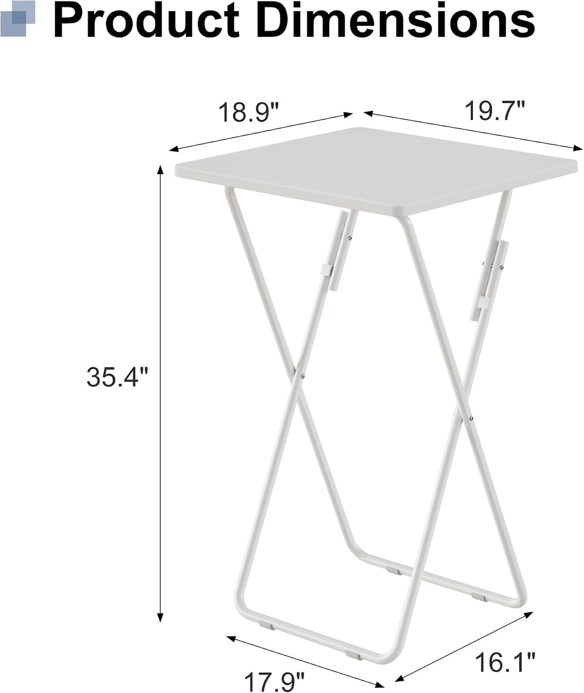 VECELO Folding Table  Portable TV Snack Trays  No Assembly Required