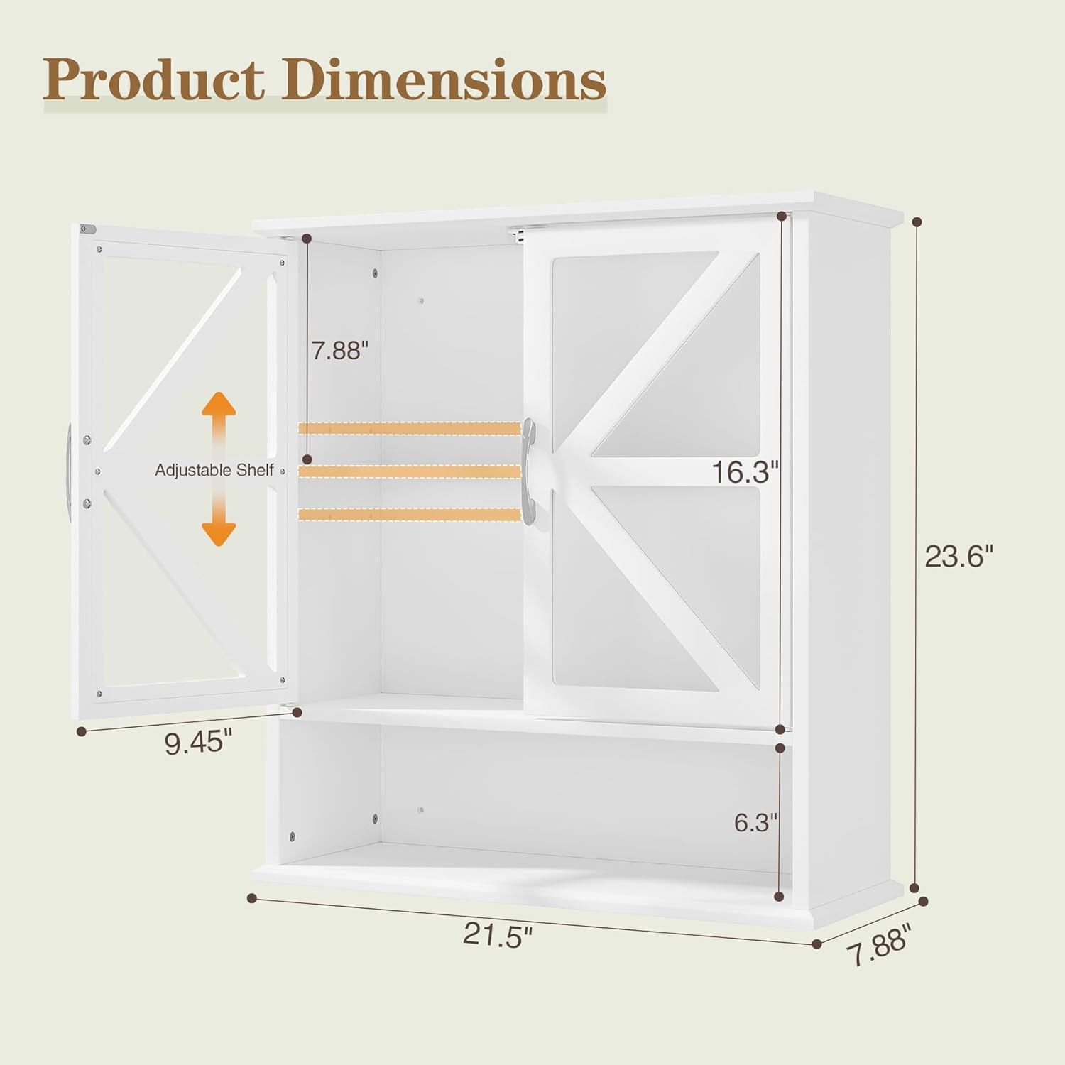 VECELO Bathroom Wall Cabinet