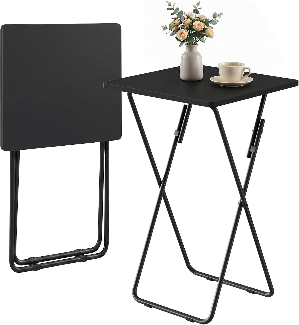 VECELO Folding Table  Portable TV Snack Trays  No Assembly Required