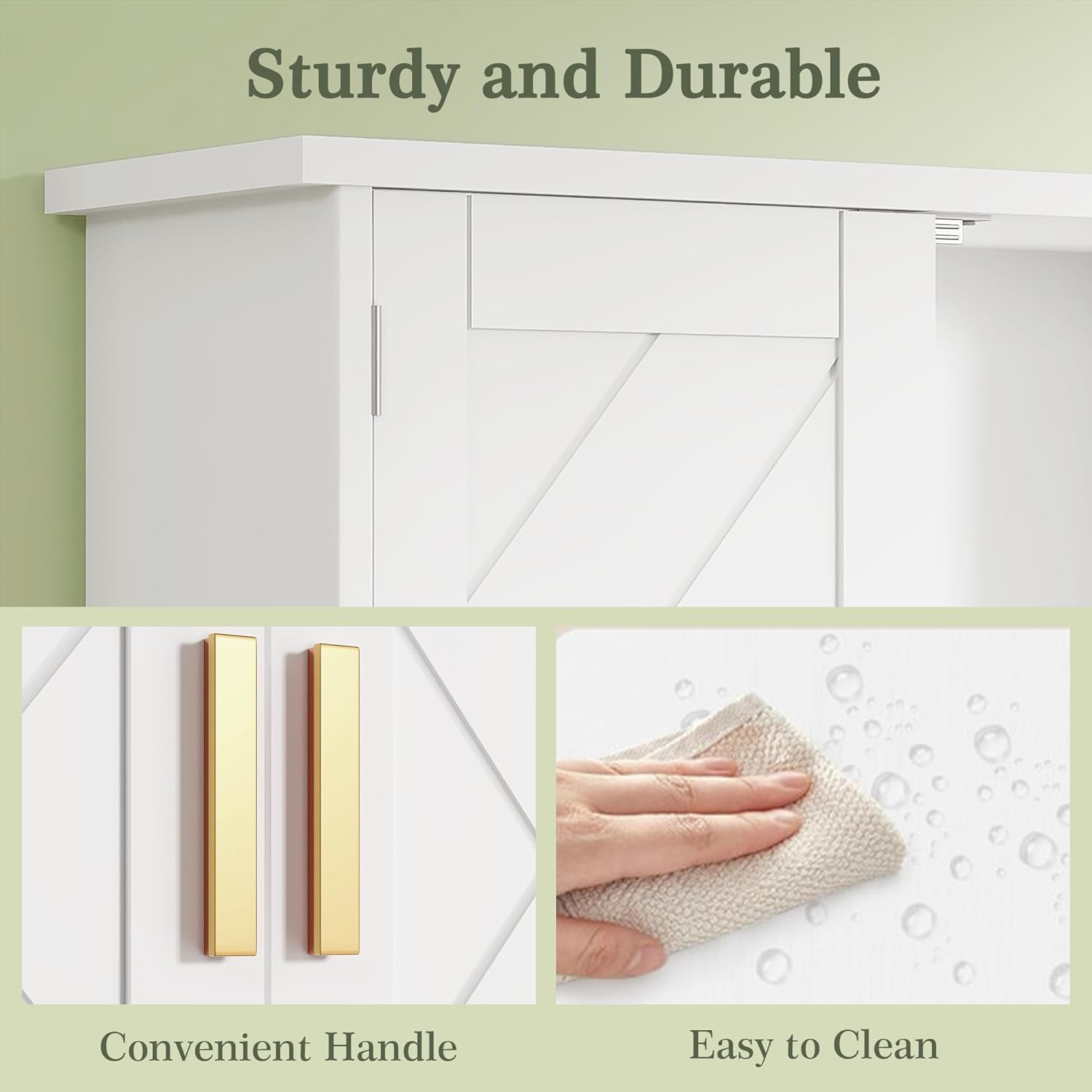 VECELO Over The Toilet Storage Cabinet, Over Toilet Bathroom Shelf with Double Doors and Anti-Tip Device