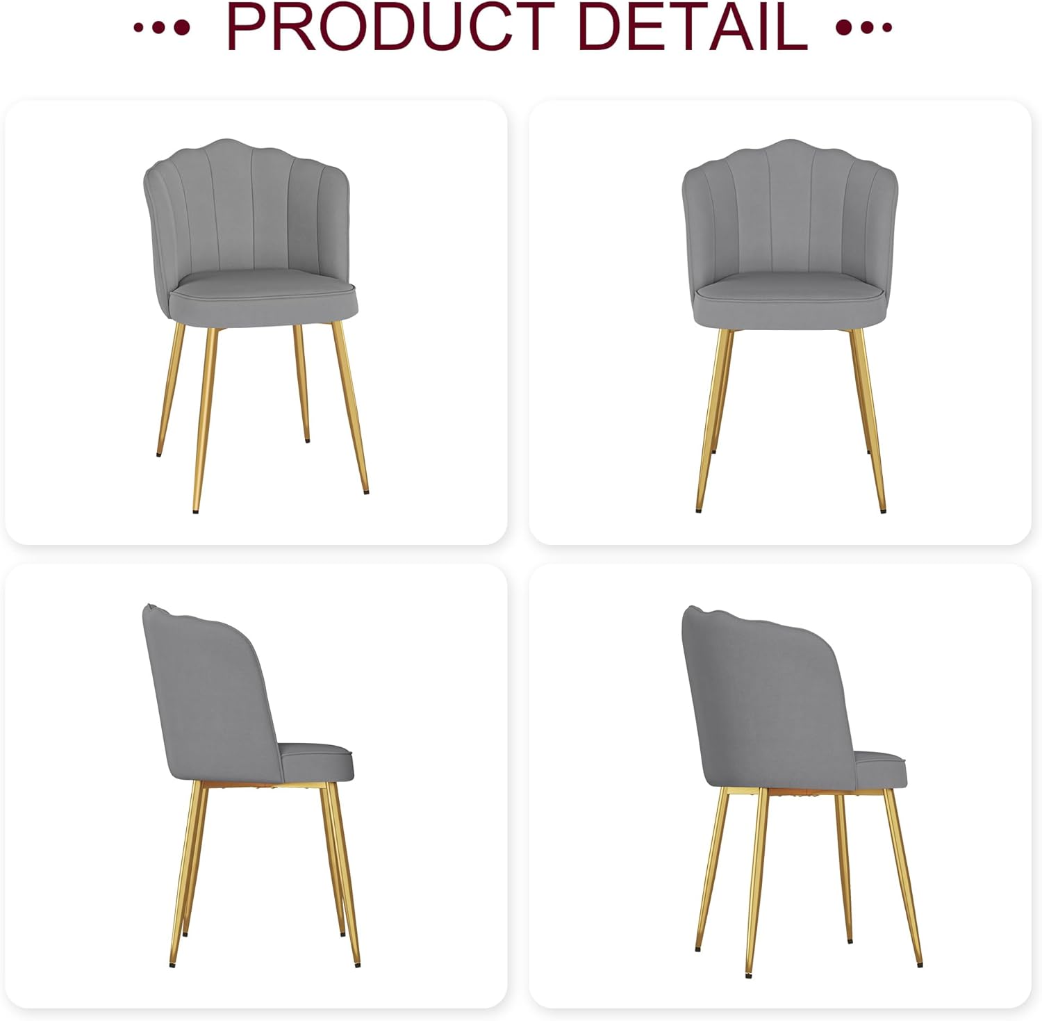 VECELO Velvet Dining Chairs Set of 4