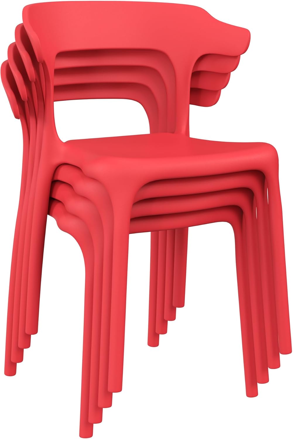 VECELO 4 Pack Plastic Stacking Chairs