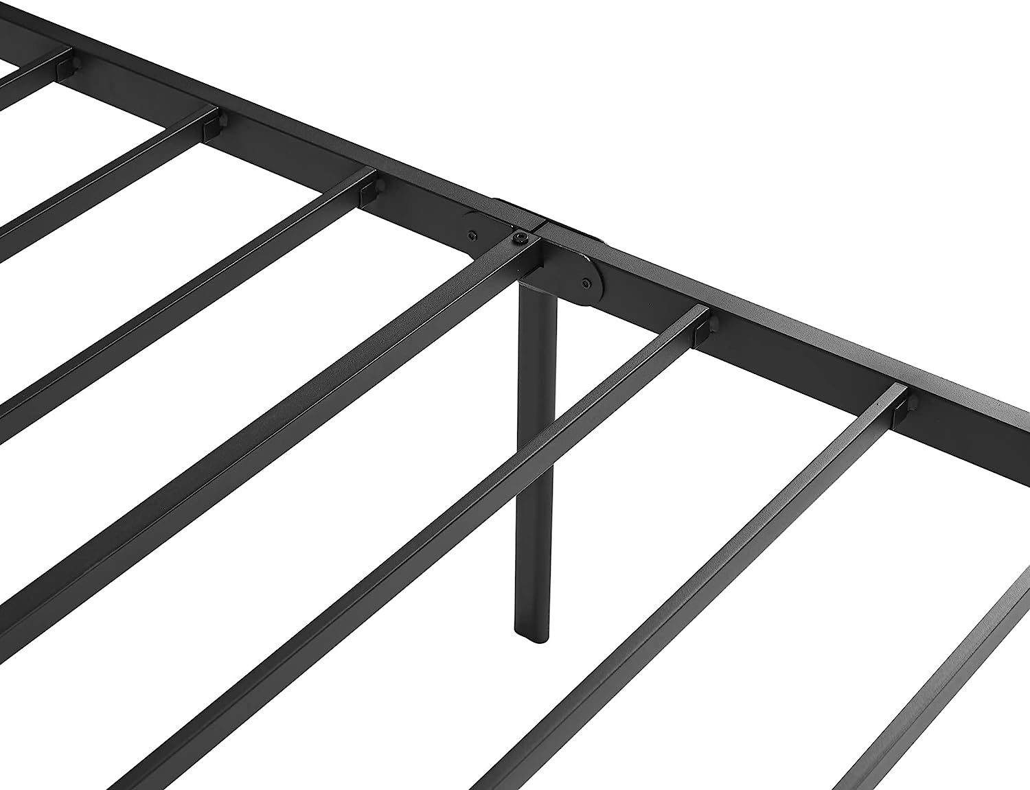 Bed Frame Metal Platform with Wooden Headboard Footboard