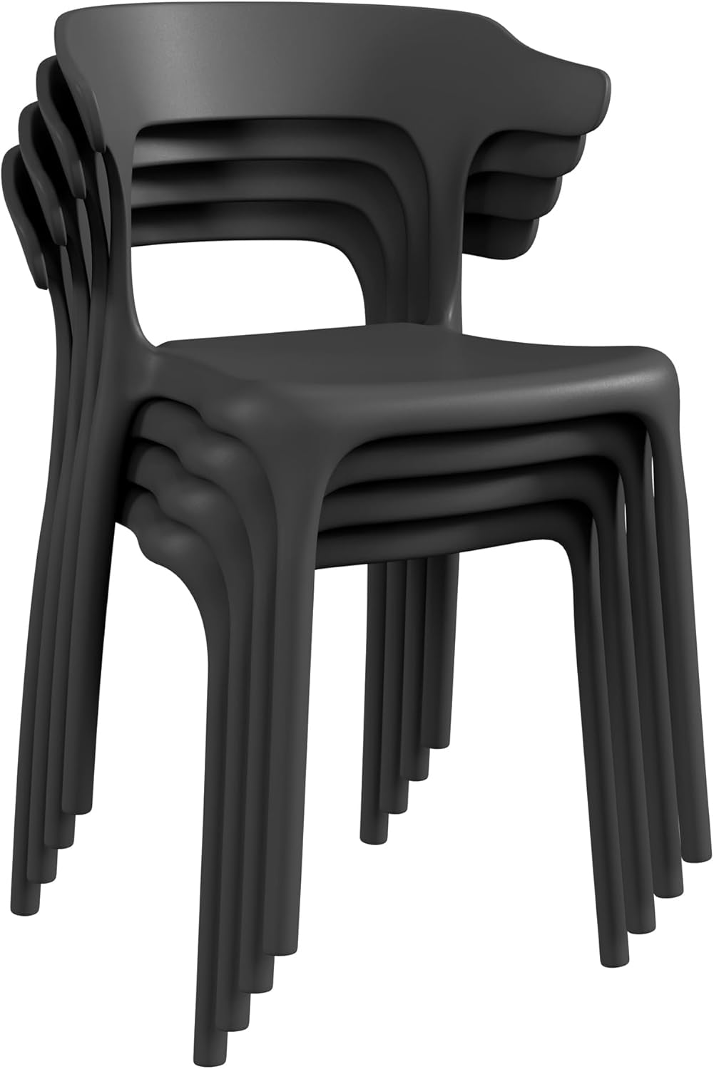 VECELO 4 Pack Plastic Stacking Chairs