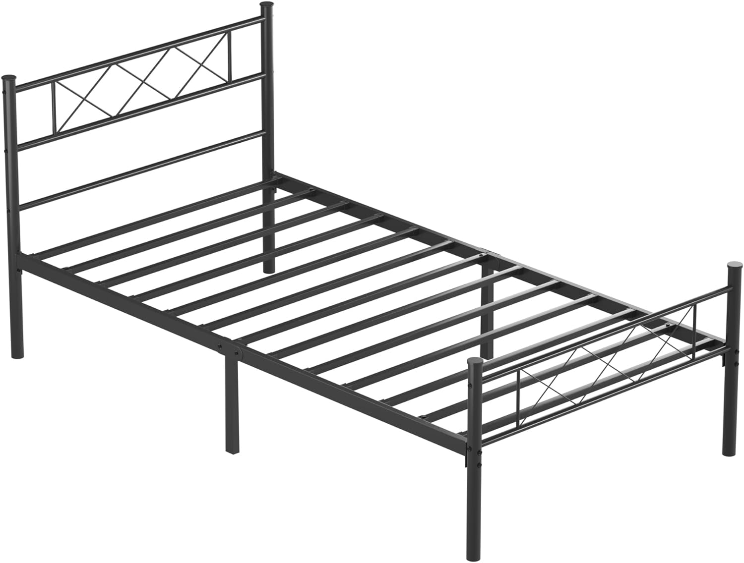 VECELO Metal Platform Bed Frame Mattress Foundation with Headboard & Footboard Easy Assemble