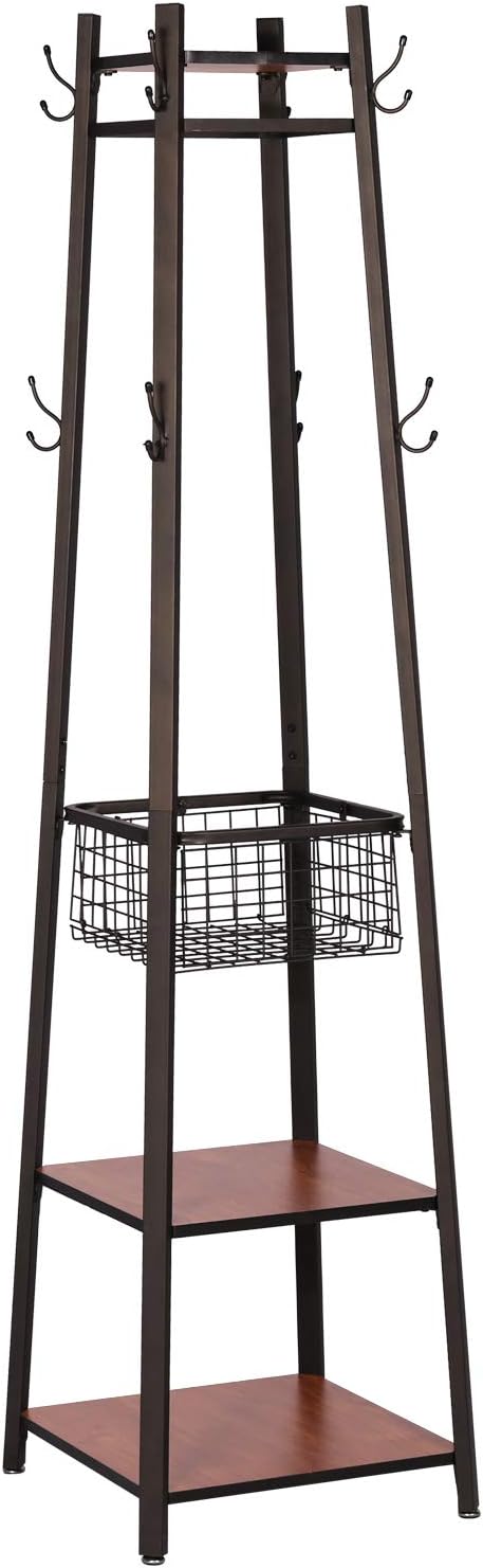 VECELO Coat Rack Freestanding Hall Tree - VECELO