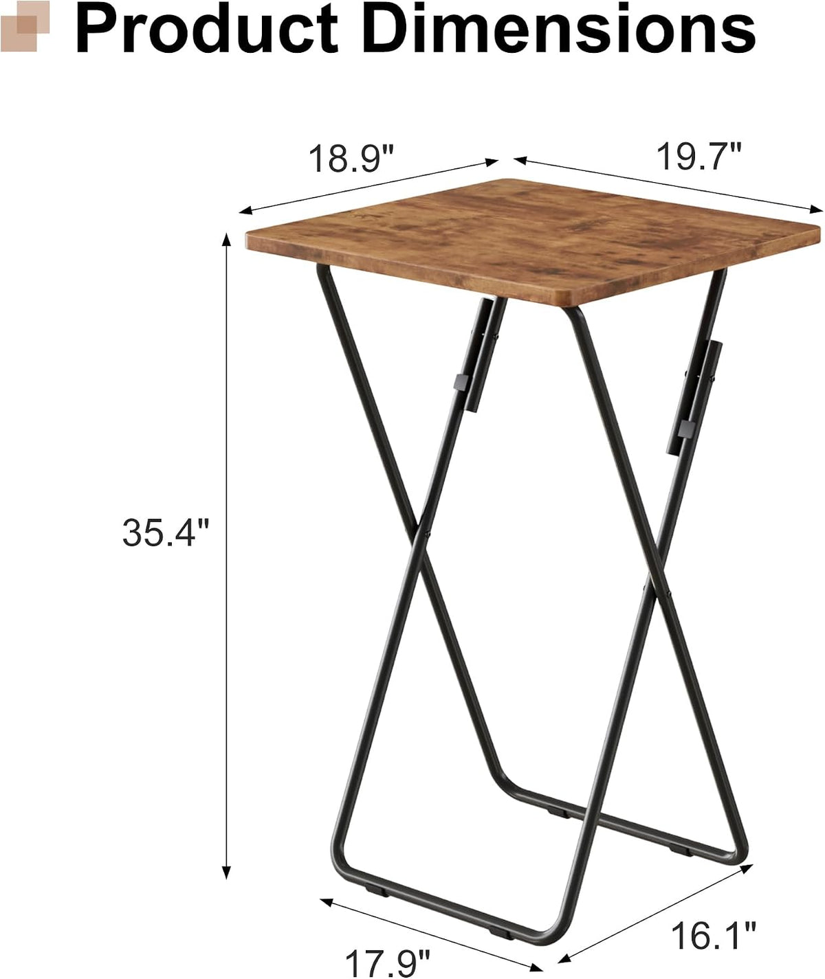 VECELO Folding Table  Portable TV Snack Trays  No Assembly Required