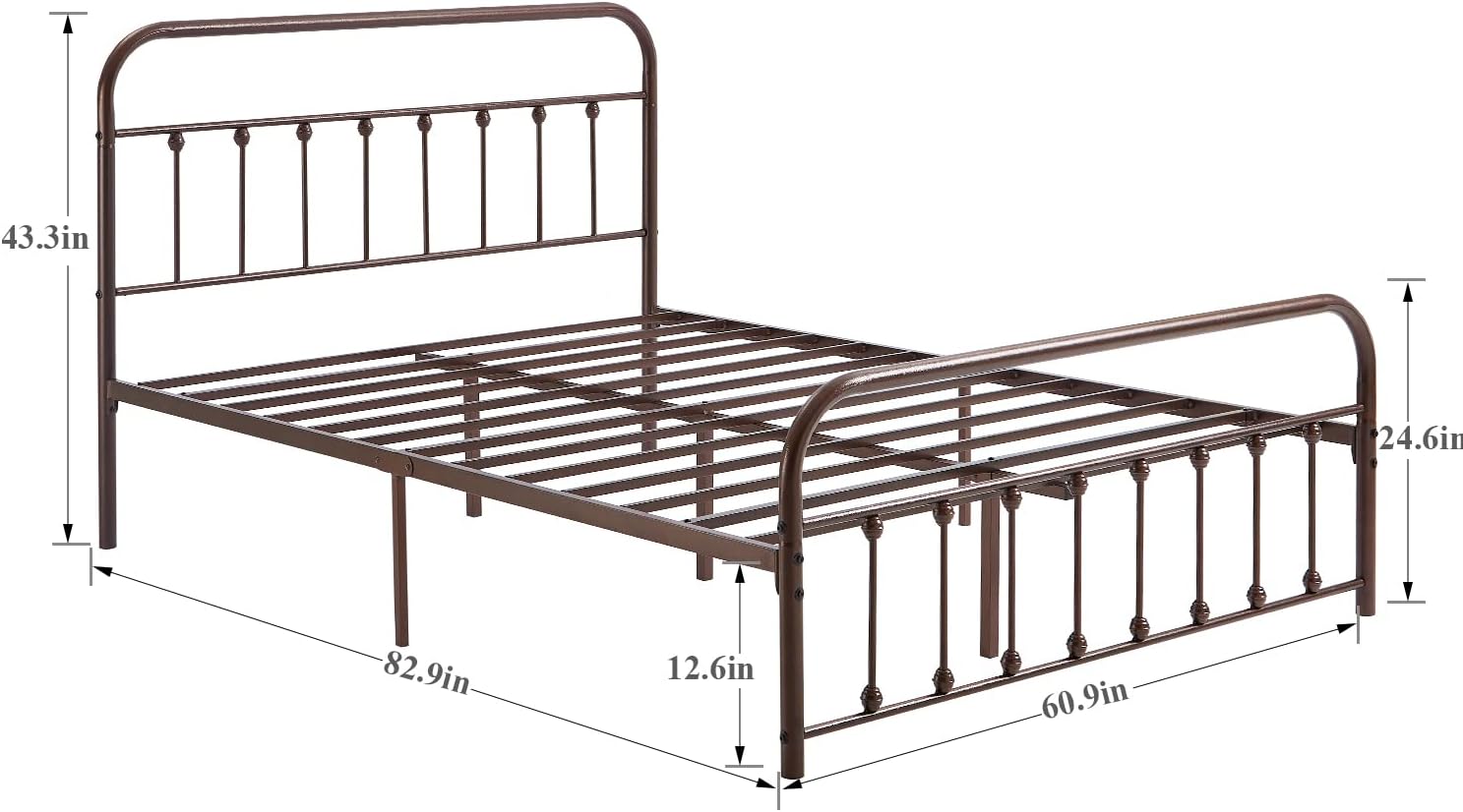 VECELO Metal Platform Bed Frame Mattress Foundation Modern&Simple Style