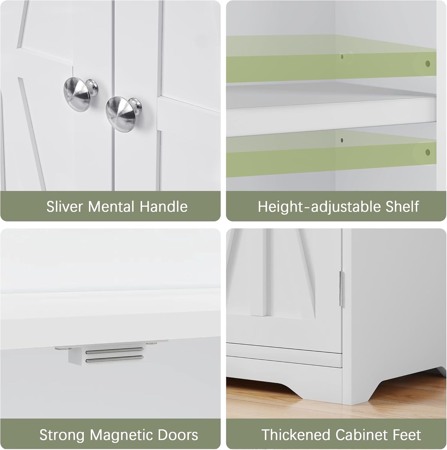 VECELO Bathroom Floor Cabinet, Freestanding Storage Cabinet with Drawer & Doors