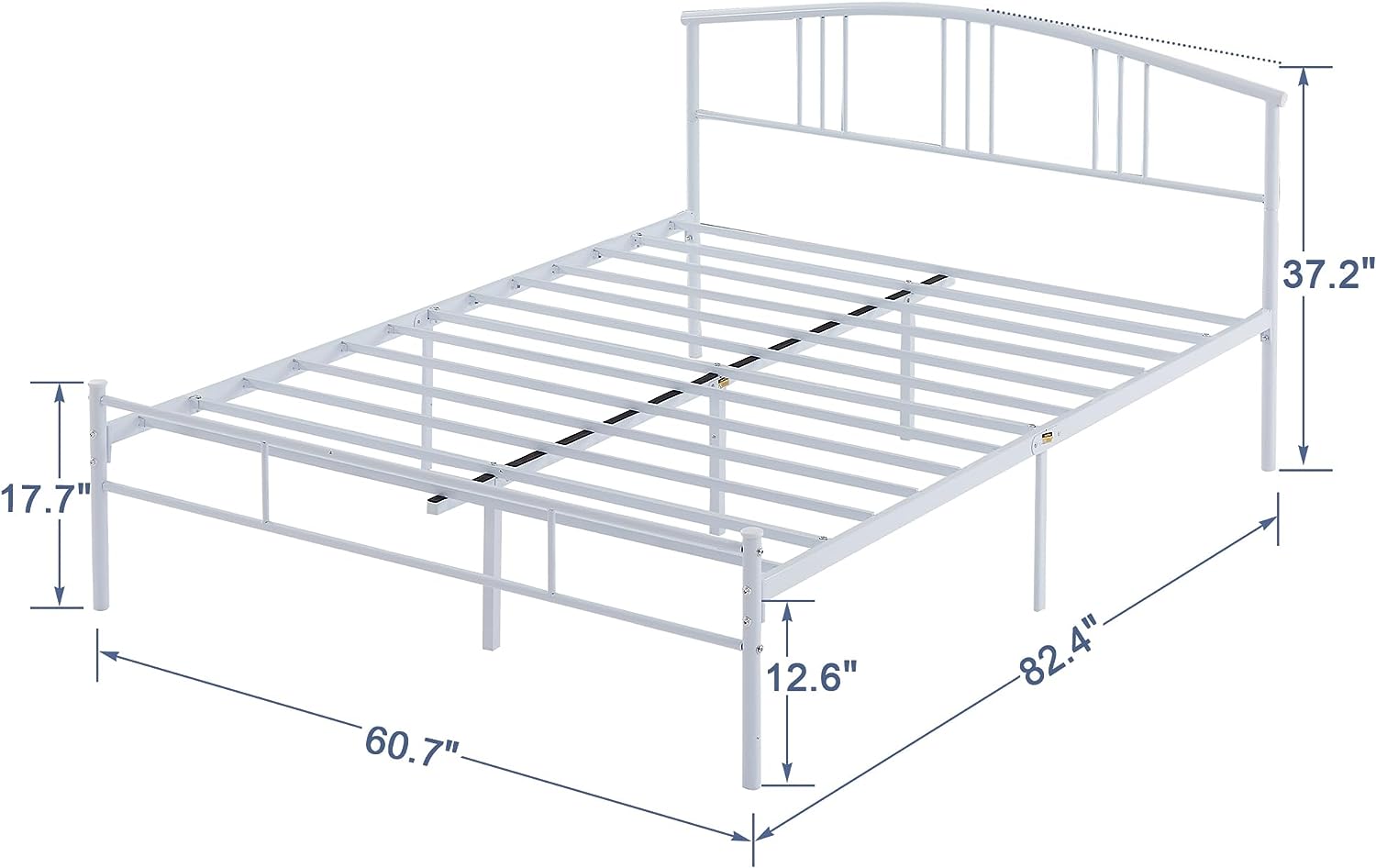 VECELO Metal Bed Frame Mattress Foundation with headboard and Footboard