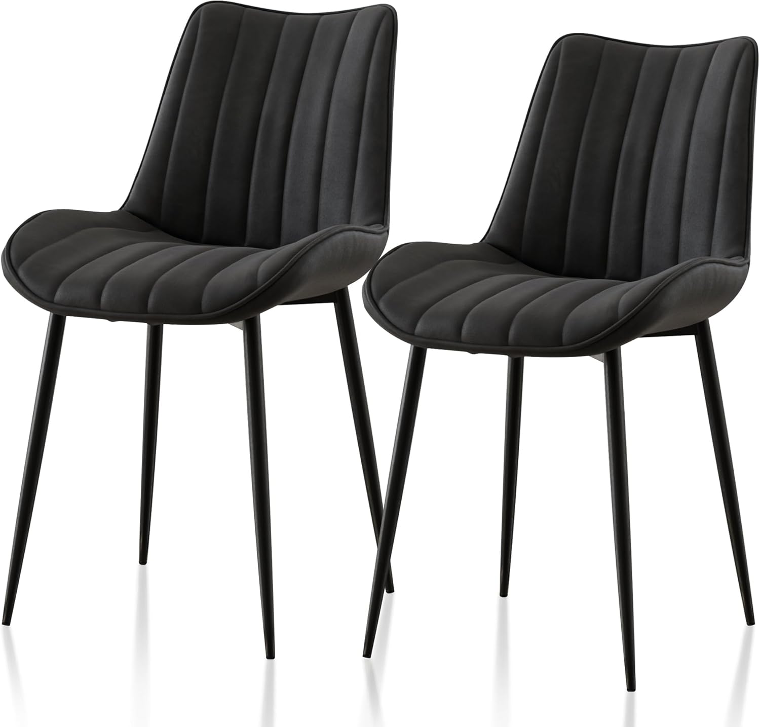 VECELO Dining Chairs Set of 2, Velvet Fabric & Metal Frame