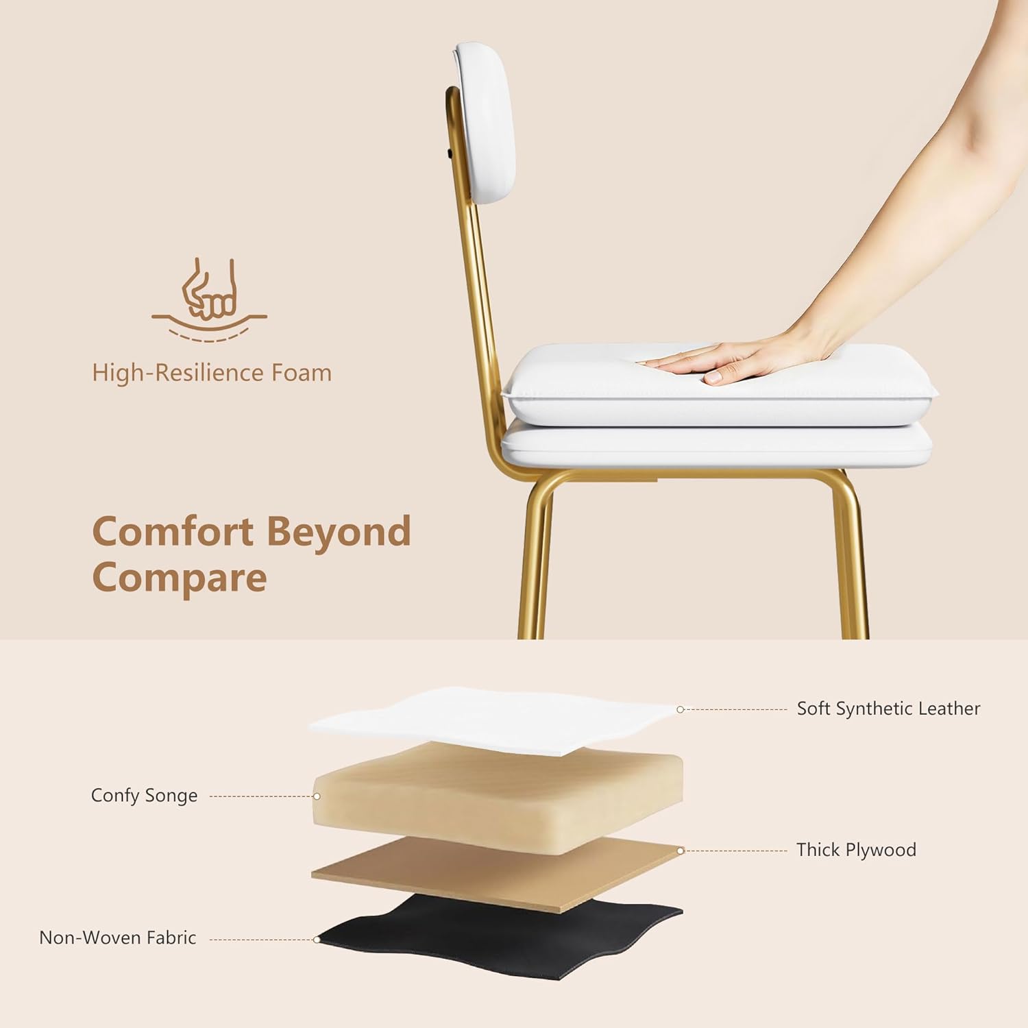 VECELO Bar Stools Set of 2