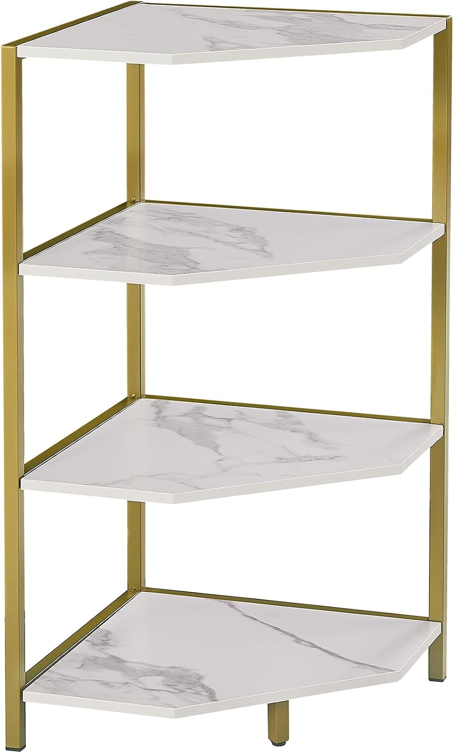 VECELO 31 Inch Corner Shelf, 4-Tier Display Shelves