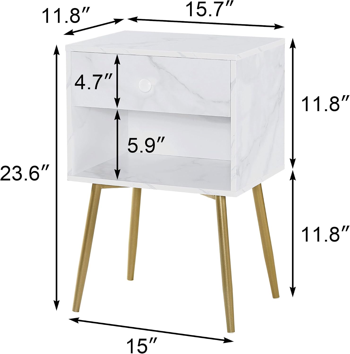 VECELO Nightstands Set of 2, Mid Century Modern End Bedside Table