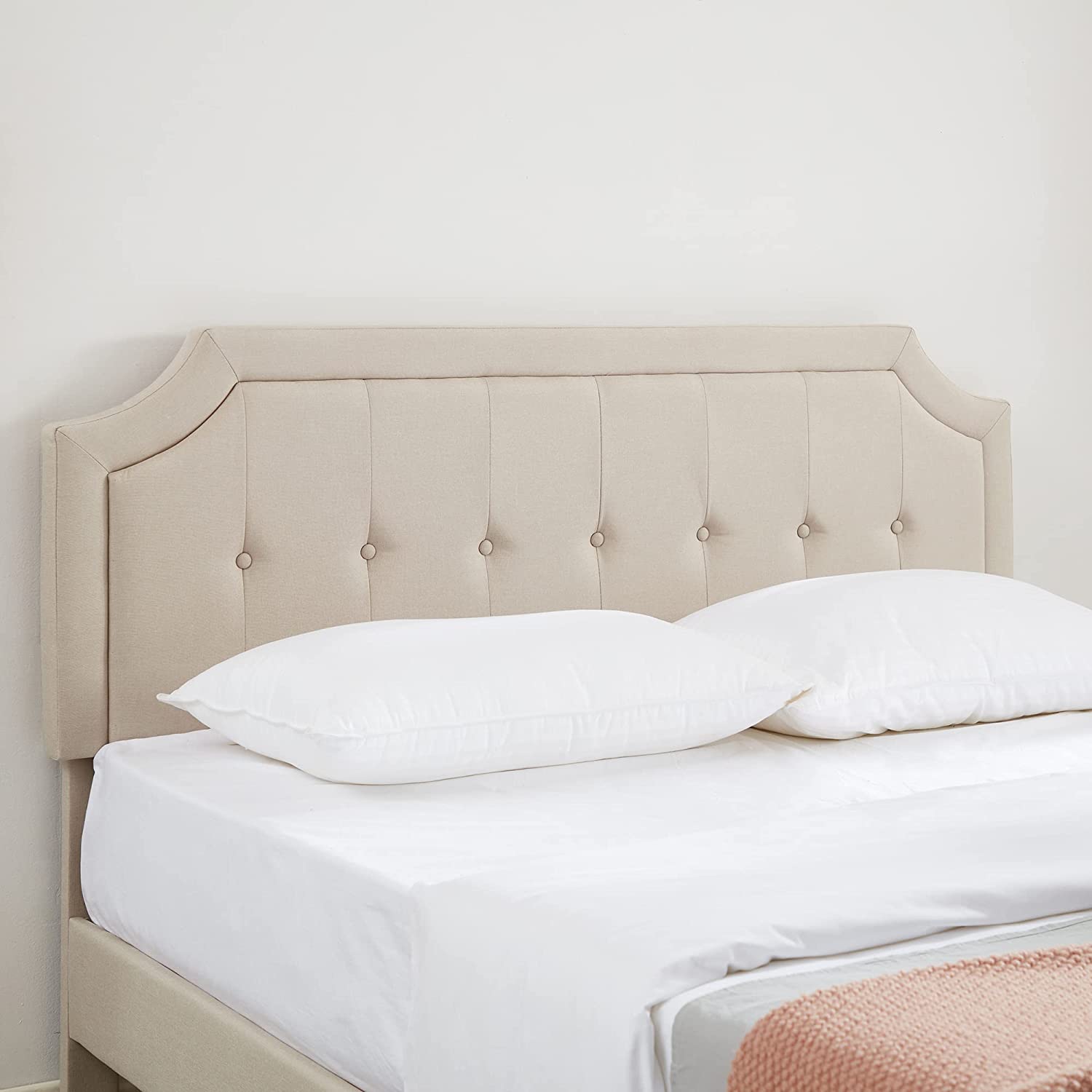 VECELO Grey Premium Upholstered Platform Bed Diamond Stitched Panel Headboard