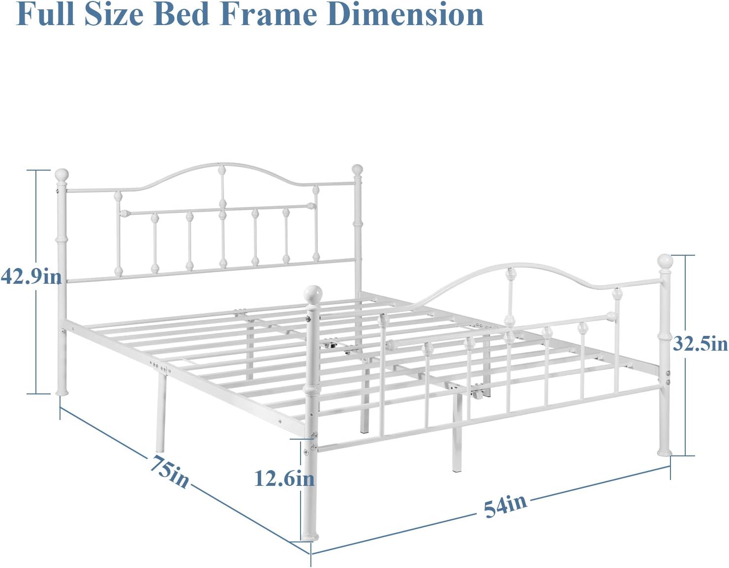 Bed Frame Metal Platform Mattress Foundation/Box Spring