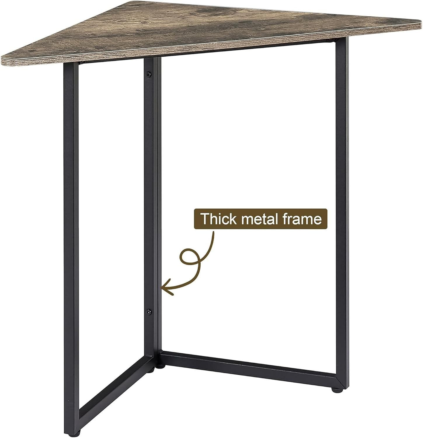 VECELO Corner Shelf, End Side Tables, Triangle Shelves with Metal Frame for Small Space
