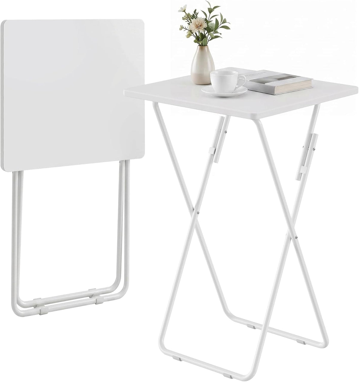 VECELO Folding Table  Portable TV Snack Trays  No Assembly Required