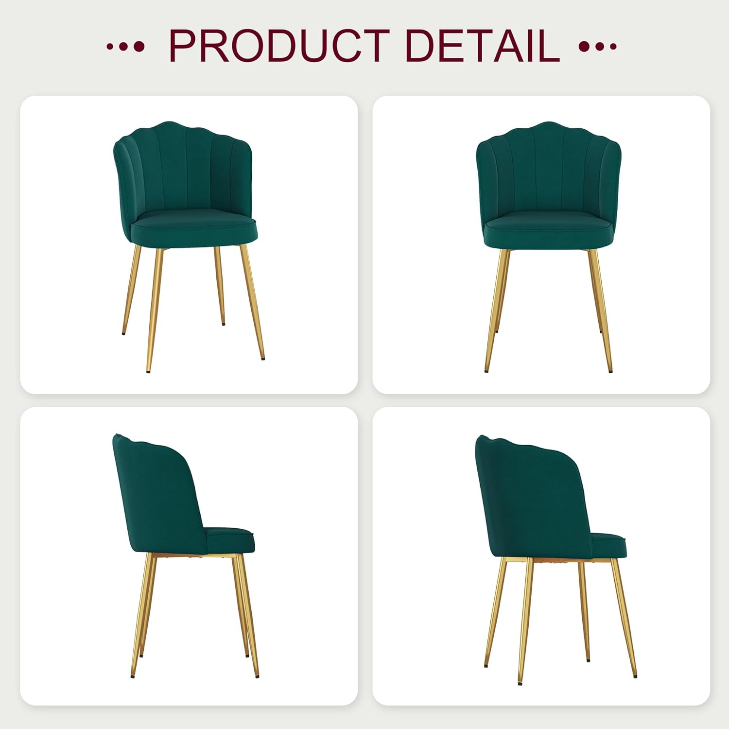 VECELO Velvet Dining Chairs Set of 4