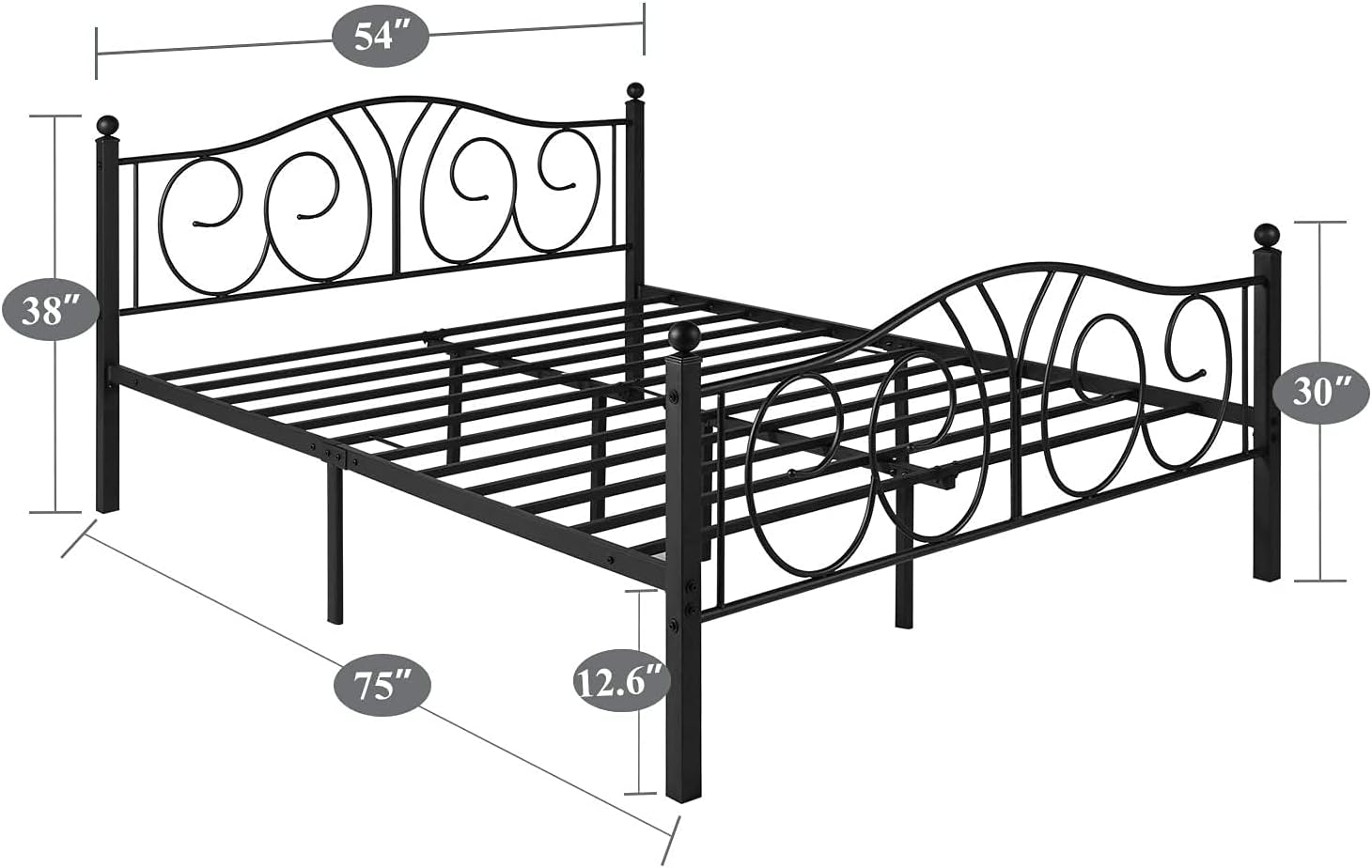 VECELO Metal Platform Bed Frame/Mattress Foundation