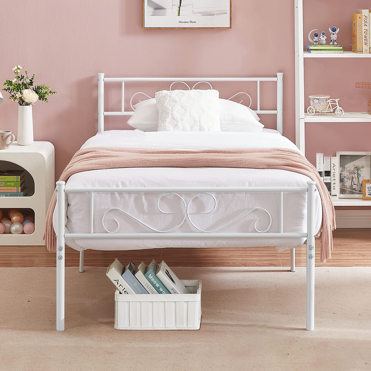 VECELO Metal Platform Bed Frame Mattress Foundation with Headboard & Footboard