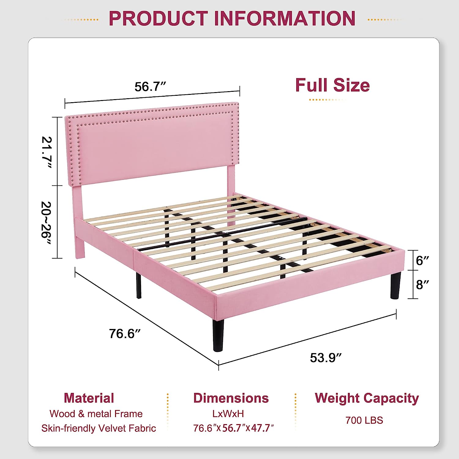 VECELO Modern Platform Bed Frame/Mattress Foundation