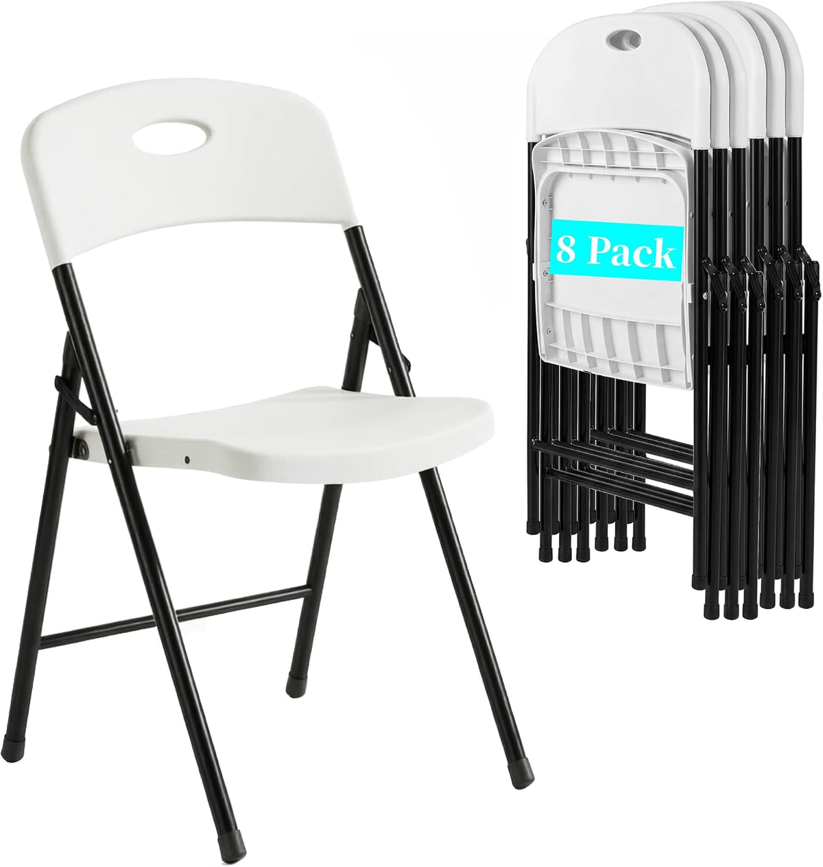 VECELO Folding Chairs 4 Pack for Indoor/Outdoor Use