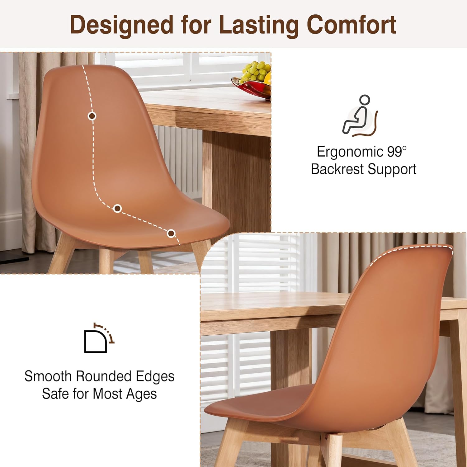 VECELO Dining Chairs Set of 4
