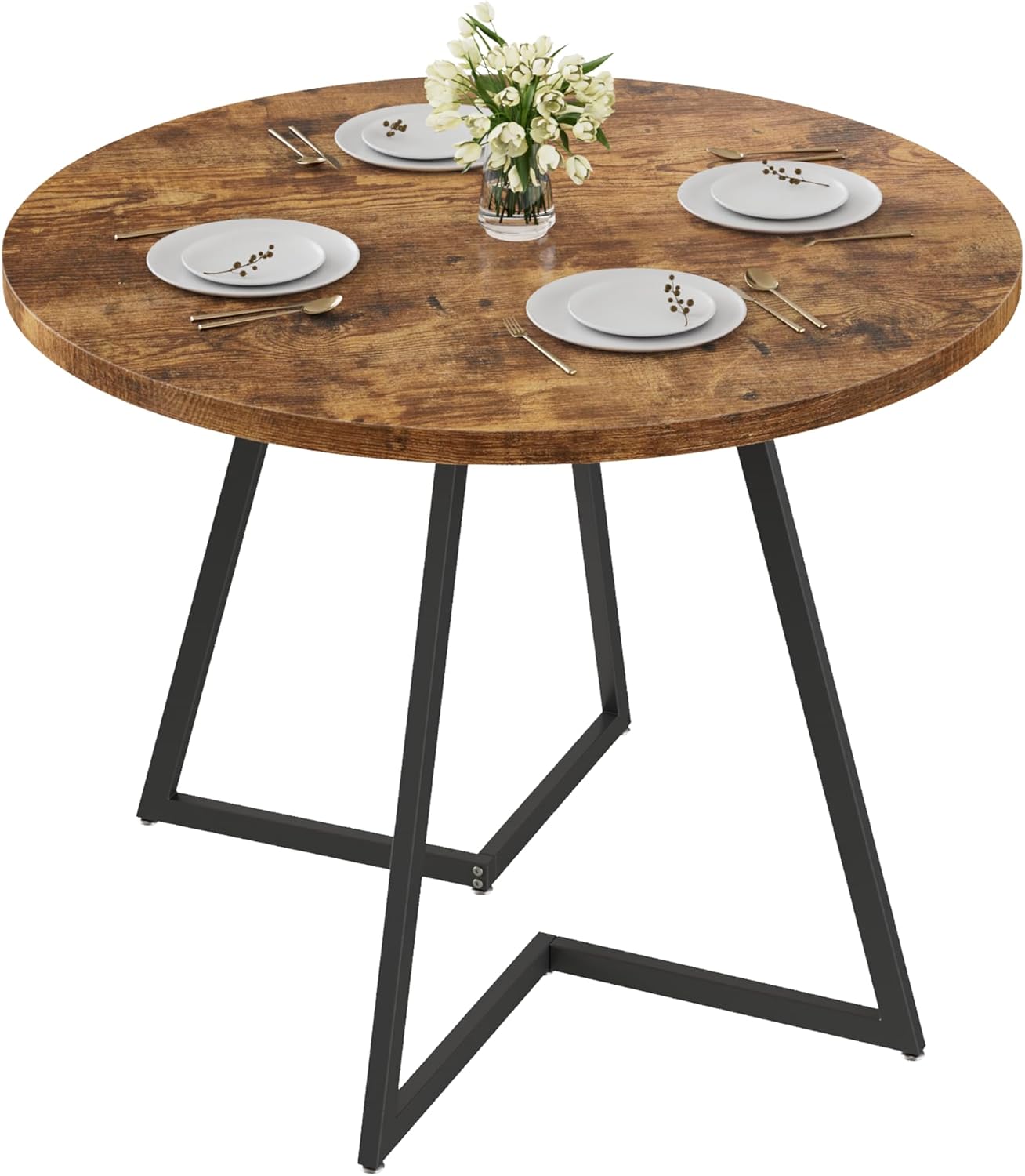 VECELO 35" Round Dining Table for 4