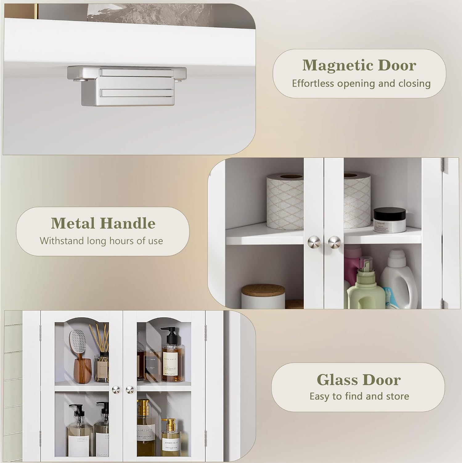 VECELO Corner Bathroom Cabinet