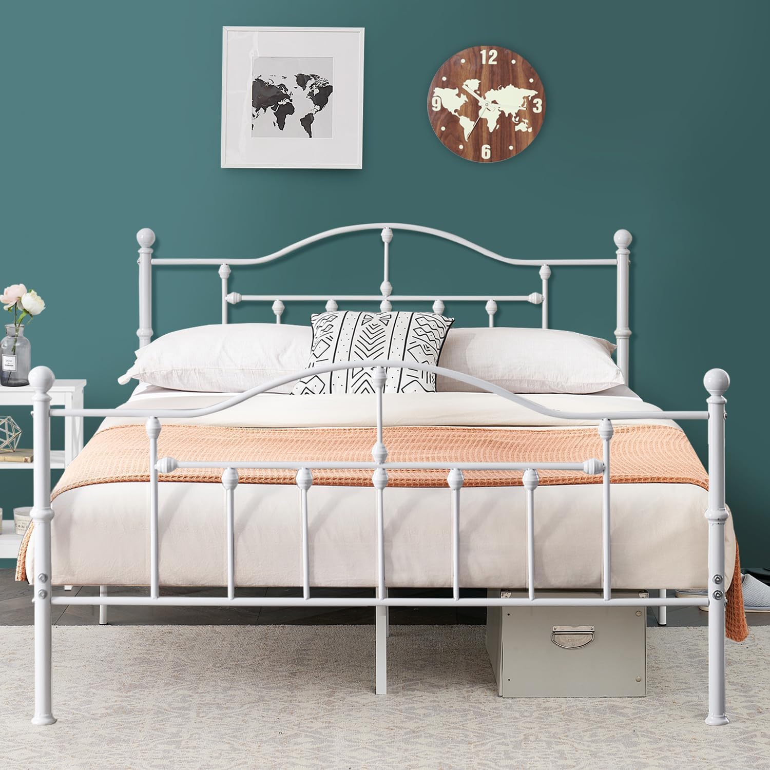 Bed Frame Metal Platform Mattress Foundation/Box Spring