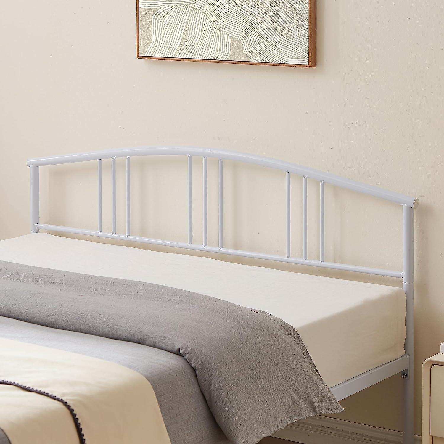 VECELO Metal Bed Frame Mattress Foundation with headboard and Footboard