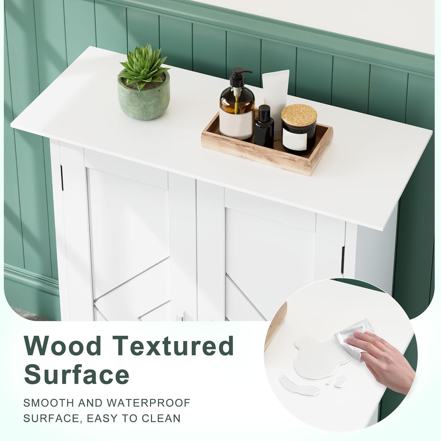 VECELO Freestanding Bathroom Floor Storage Cabinet