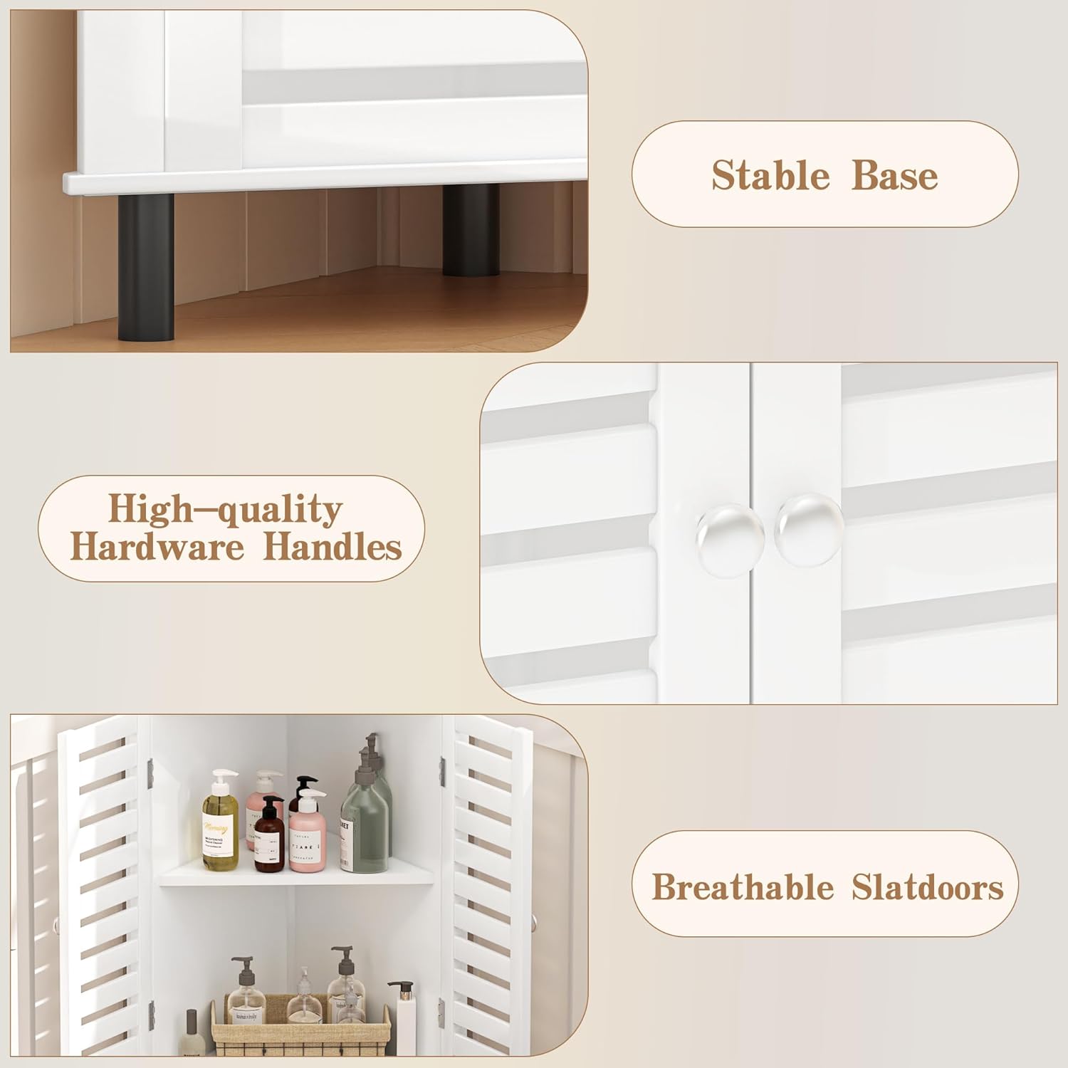 VECELO Tall Corner Cabinet, 68.8'' Storage Cabinet with Doors and Adjustable Shelves