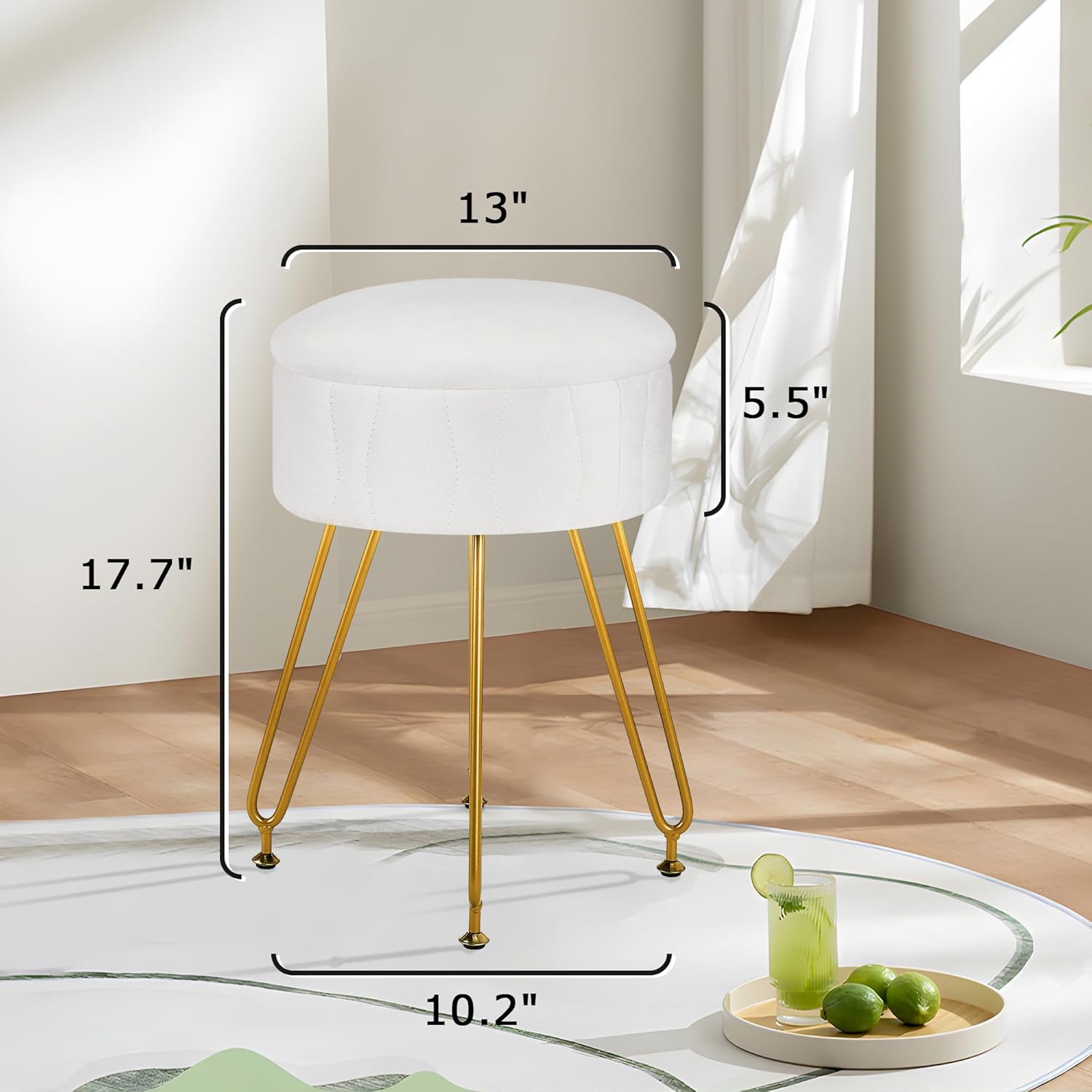 VECELO Vanity Stool with Storage
