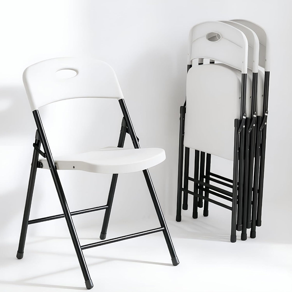 VECELO Folding Chairs 4 Pack for Indoor/Outdoor Use