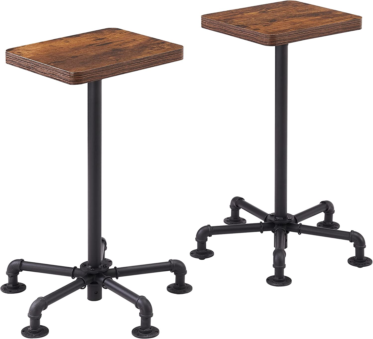 VECELO Counter Height Bar Stools Set of 2, Barstool with Back Legs, Dining Chairs for Home and Kitchen Dining Room Restaurant