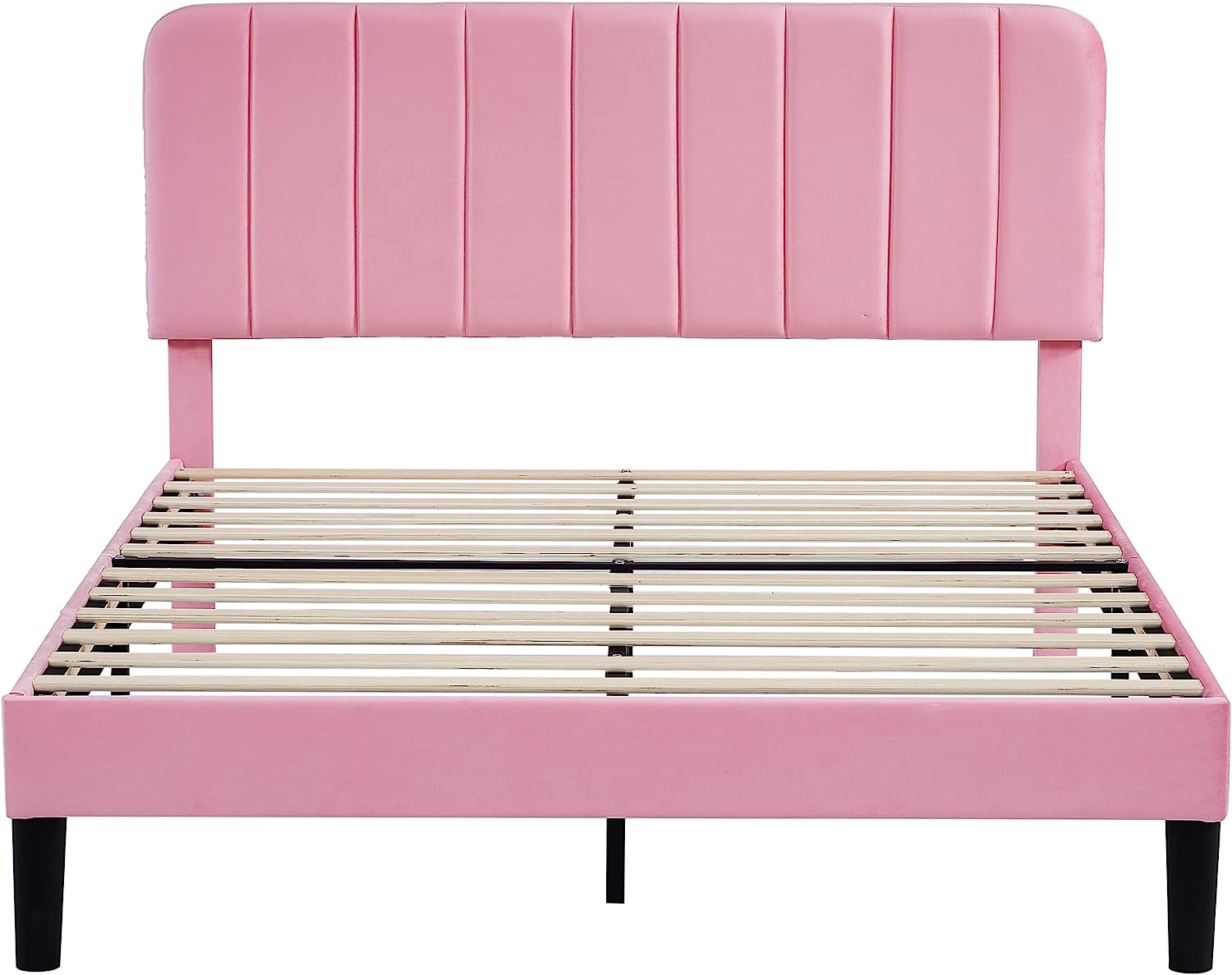 VECELO Upholstered Platform bedframe with Adjustable Headboard