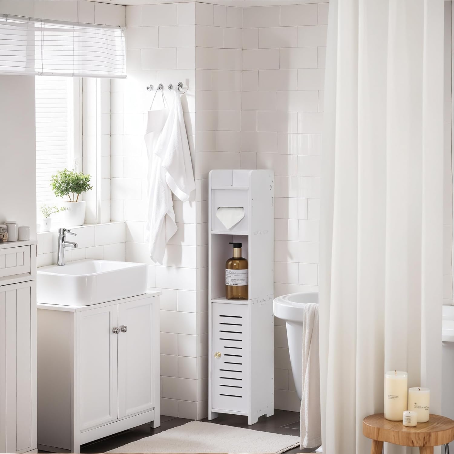 VECELO Bathroom Cabinet Corner Shelf