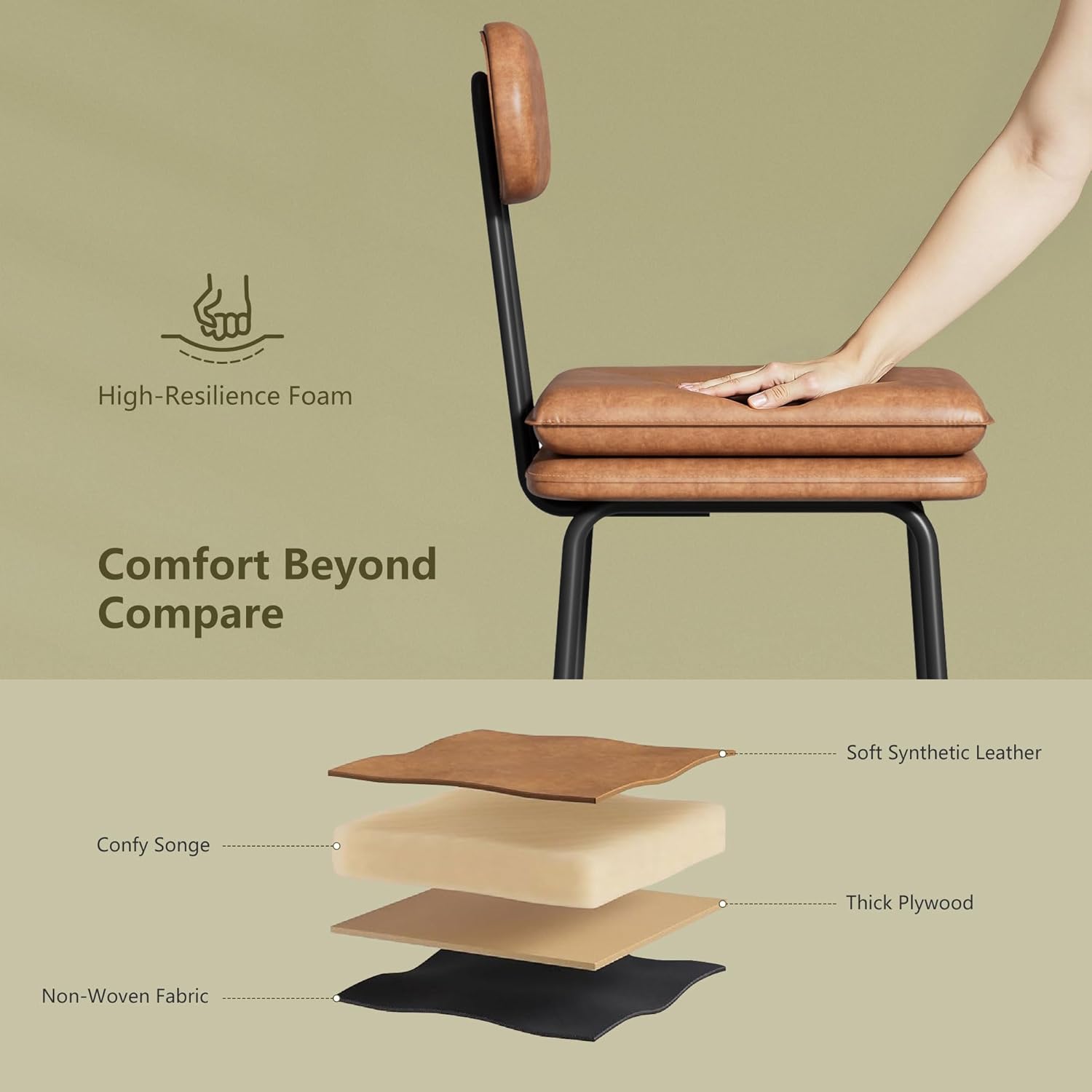 VECELO Bar Stools Set of 2