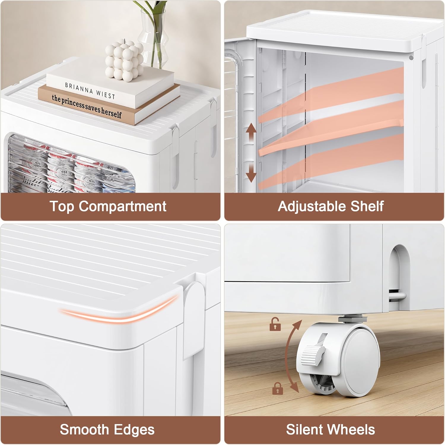 VECELO Narrow Bathroom Storage Cabinet with 2 Drawer