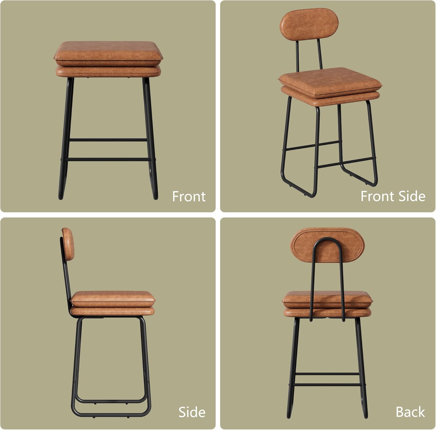 VECELO Bar Stools Set of 2