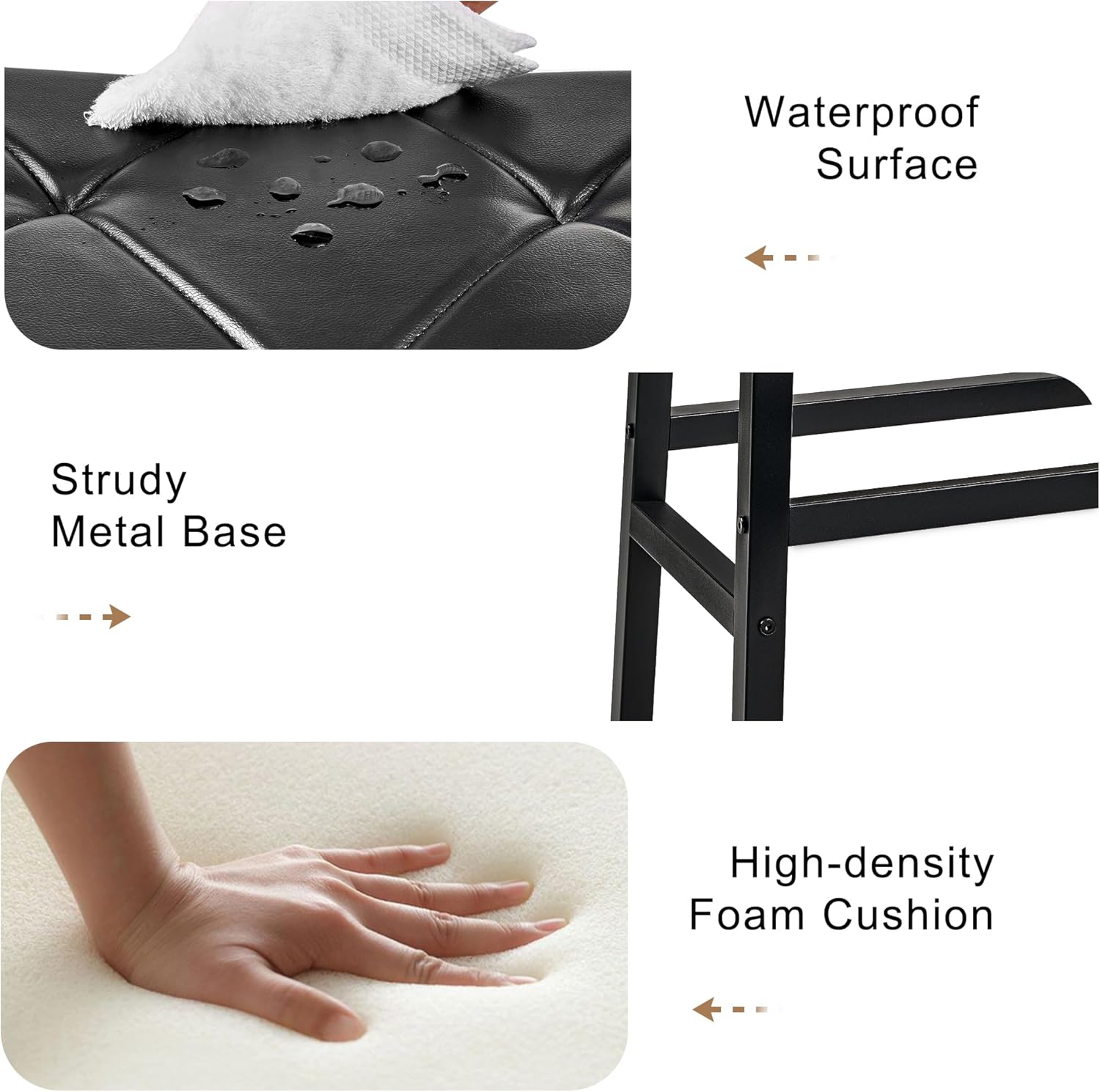 VECELO 25 inch Counter Height Stools for Kitchen Island - VECELO