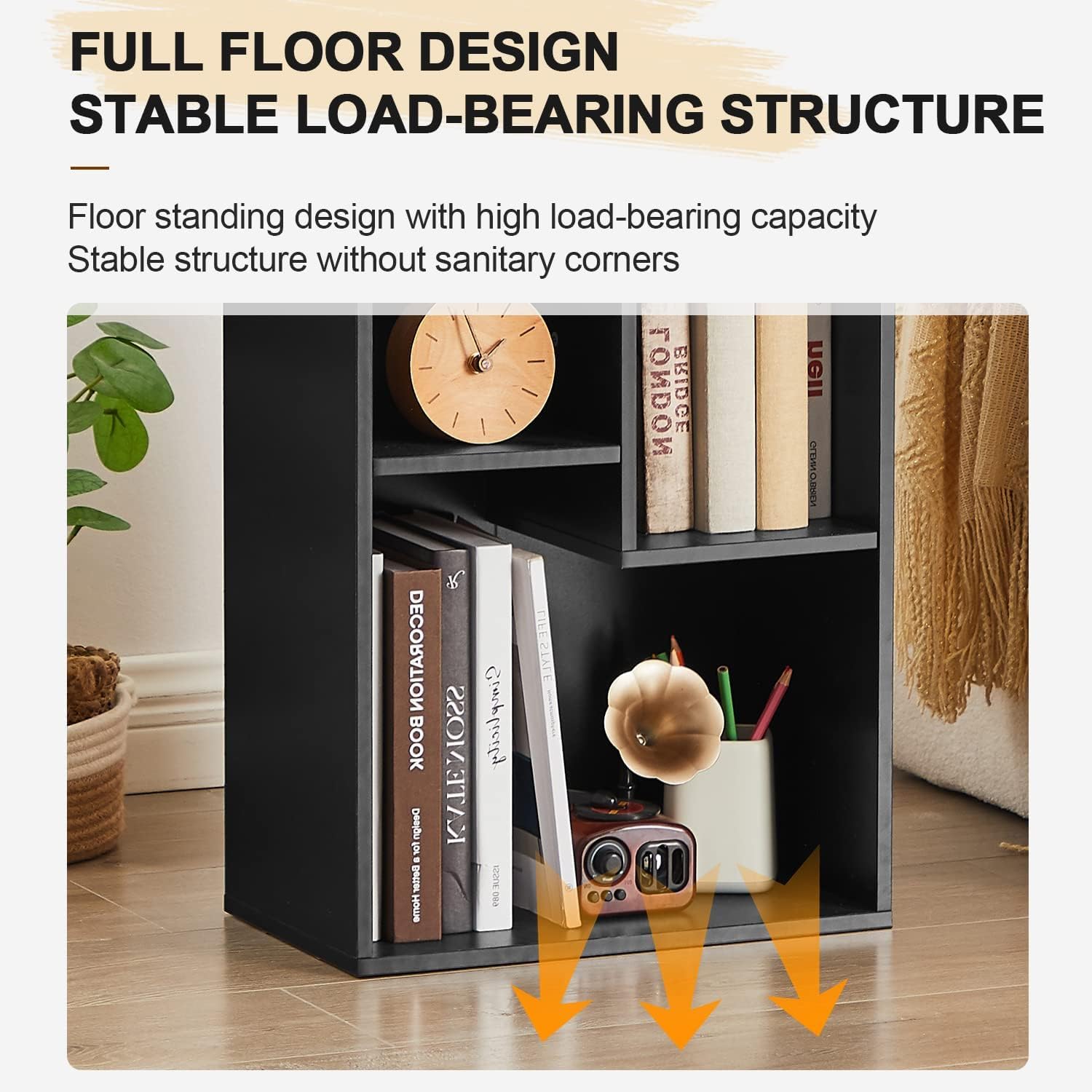 VECELO 3 Cube Small Bookcase, 2-Tier Modern Bookshelf