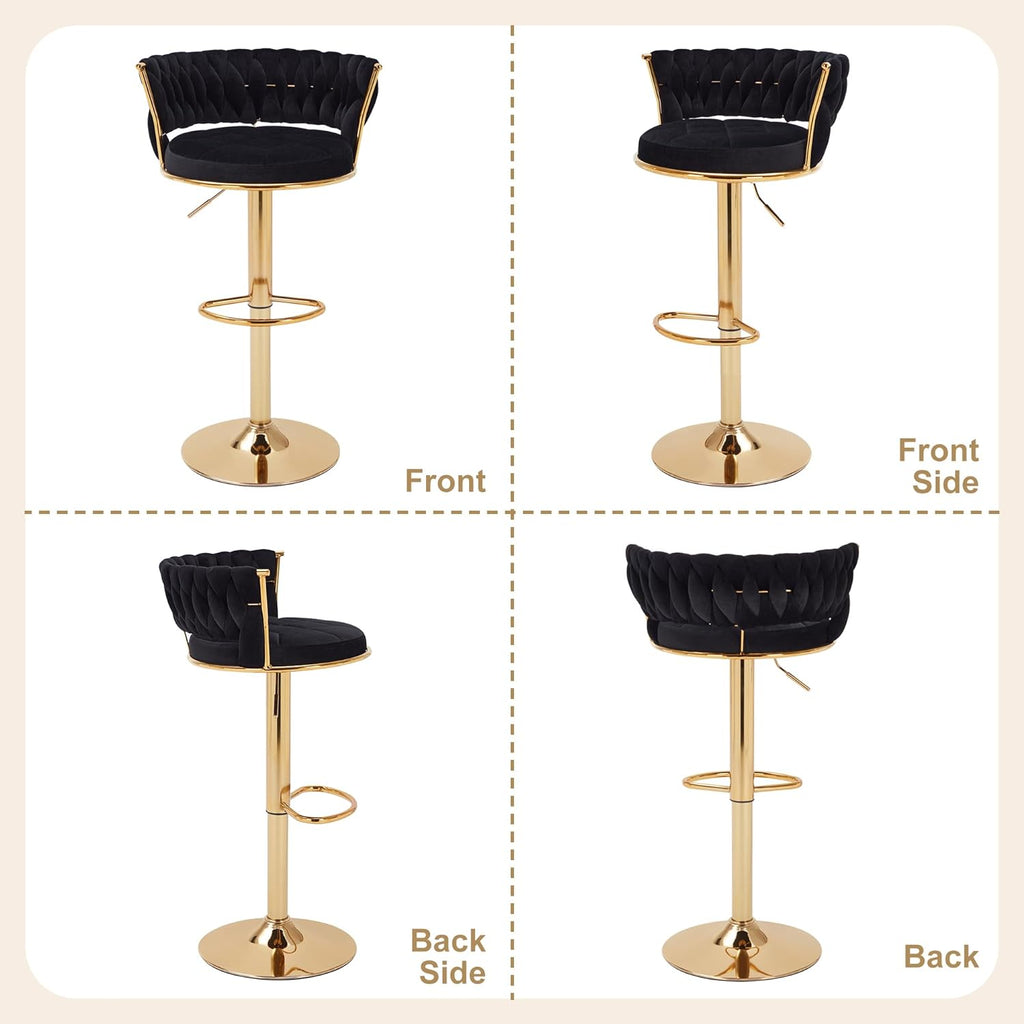 VECELO Bar Stools Set of 2, Adjustable Barstools Counter Height Stools