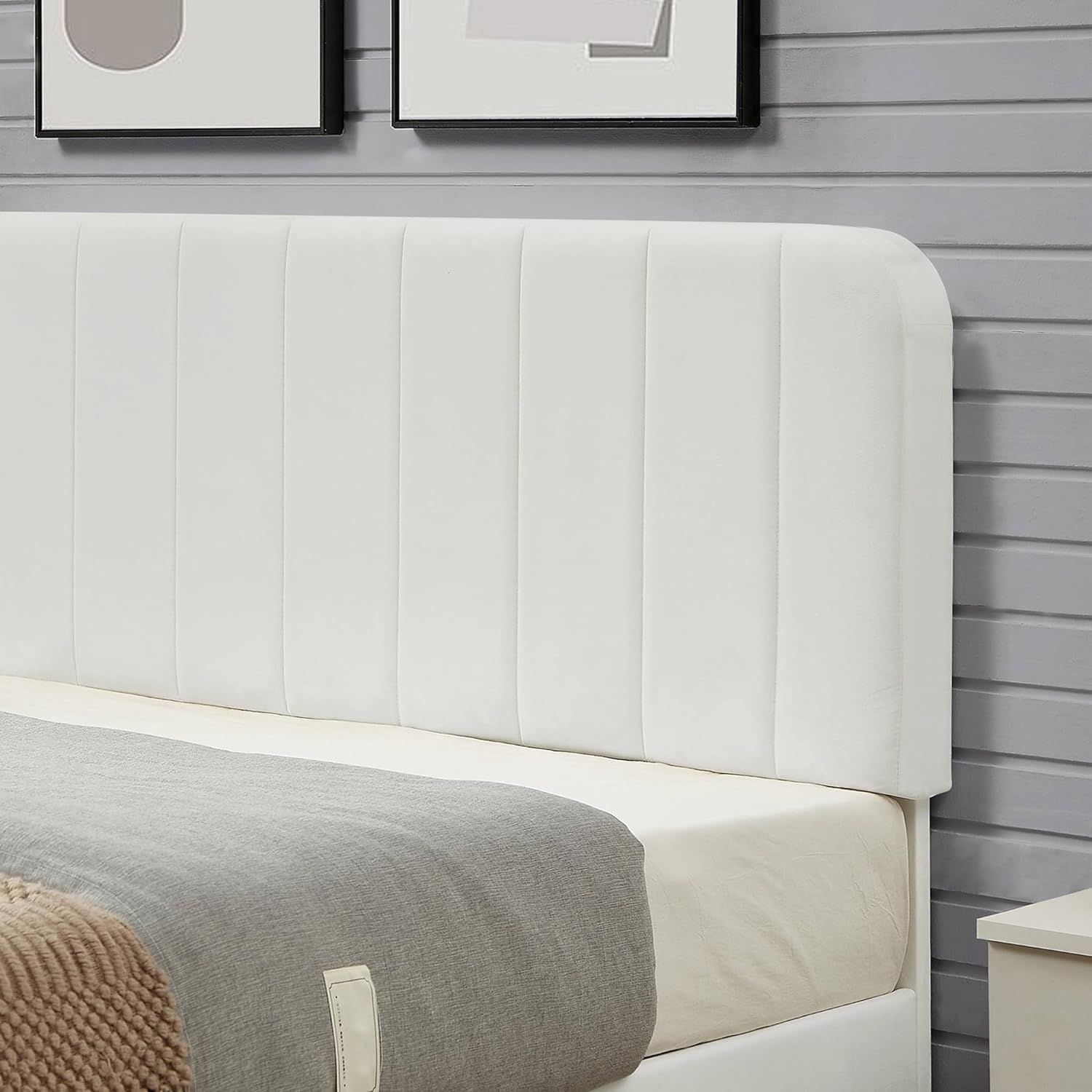 VECELO Upholstered Platform bedframe with Adjustable Headboard