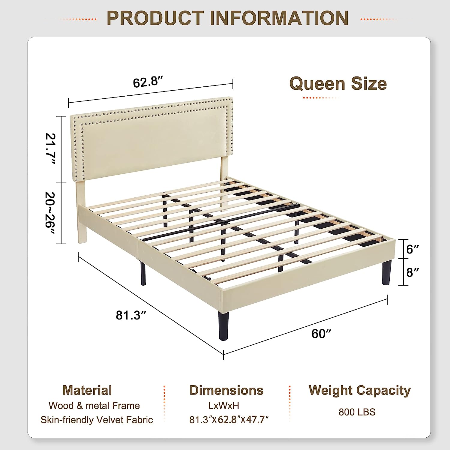 VECELO Modern Platform Bed Frame/Mattress Foundation